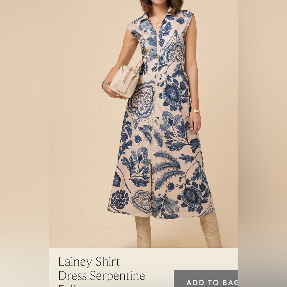 Spartina 449 Lainey Zip Dress - Blue and Cream Floral